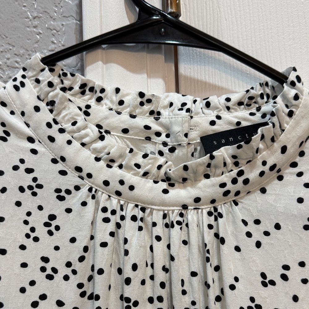 Sanctuary White and Black Speckled Blouse